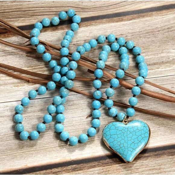 Turquoise Heart Necklace - Picture 1 of 4